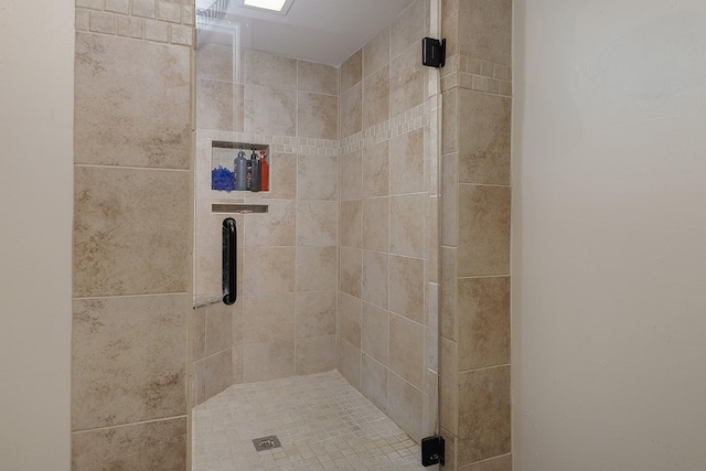 bathroom with a stall shower