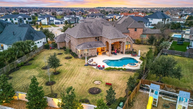 bird's eye view featuring a residential view