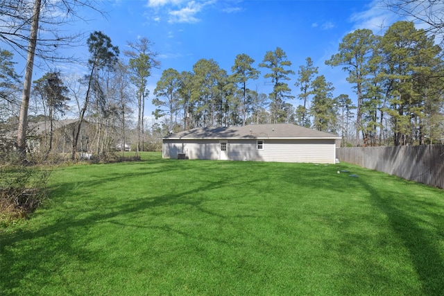 view of yard with fence