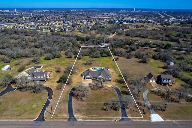 aerial view featuring a residential view