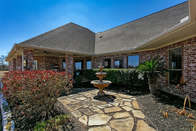 view of patio with ceiling fan