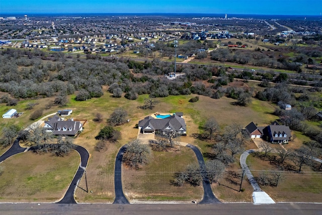 aerial view with a residential view