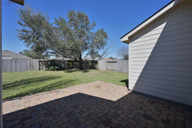 view of patio with a fenced backyard