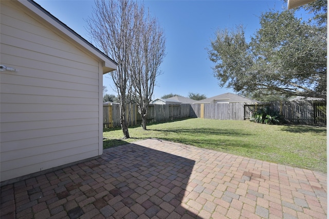 view of patio featuring a fenced backyard