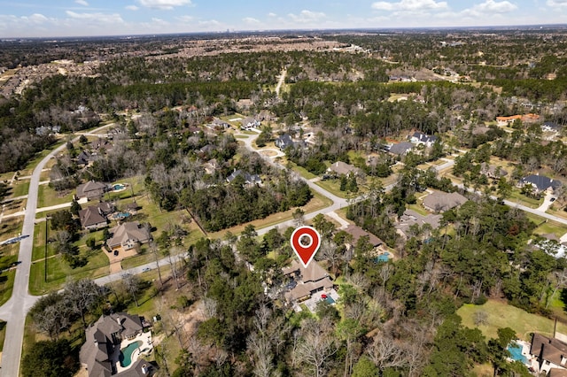 drone / aerial view with a residential view