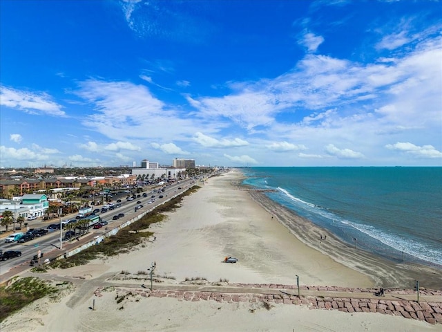 view of water feature with a view of the beach