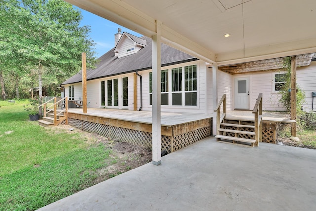 exterior space with a wooden deck