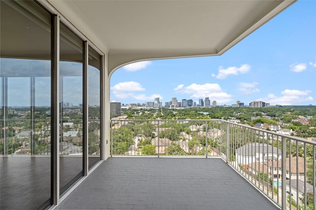 balcony featuring a view of city