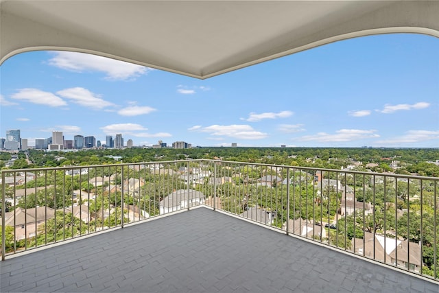 balcony featuring a city view