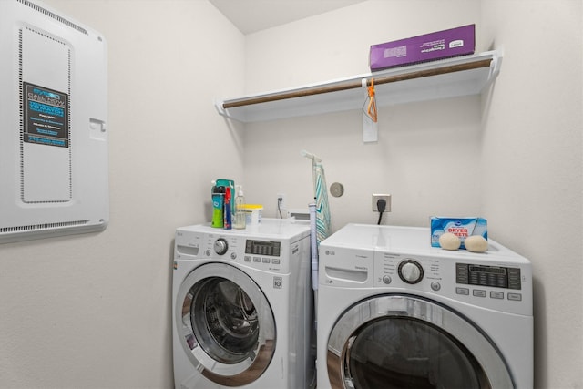 laundry room with laundry area and washing machine and dryer