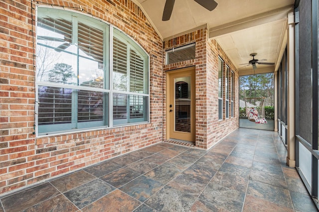 view of patio / terrace with ceiling fan