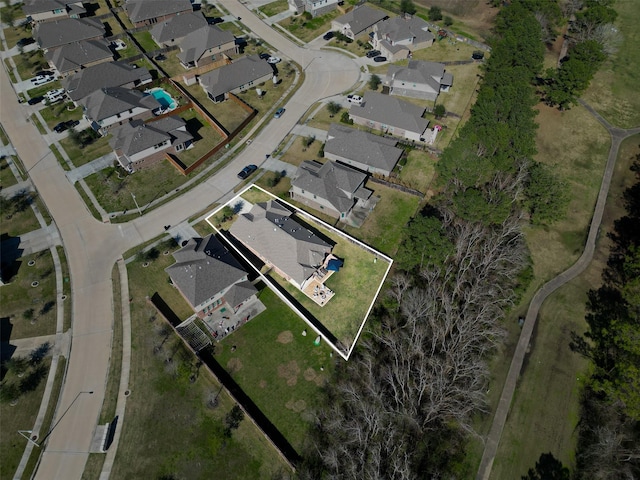 drone / aerial view featuring a residential view