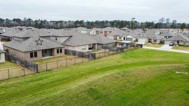 bird's eye view with a residential view