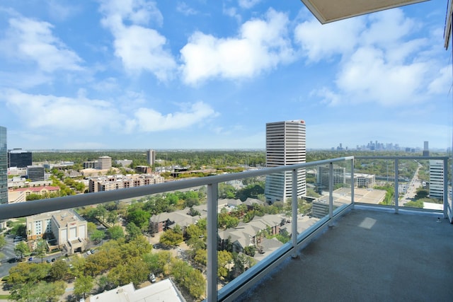 balcony with a city view