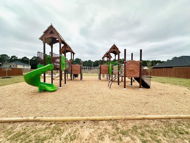 community play area featuring fence