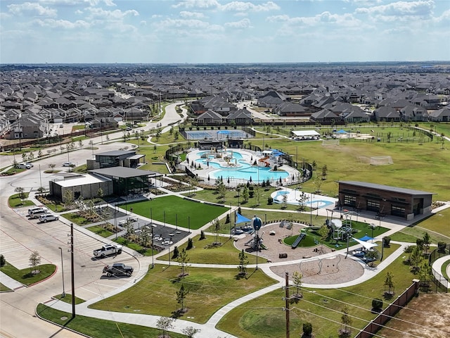 aerial view with a residential view