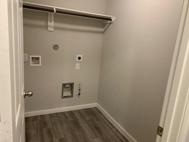 laundry area featuring hookup for a washing machine, hookup for a gas dryer, laundry area, baseboards, and electric dryer hookup