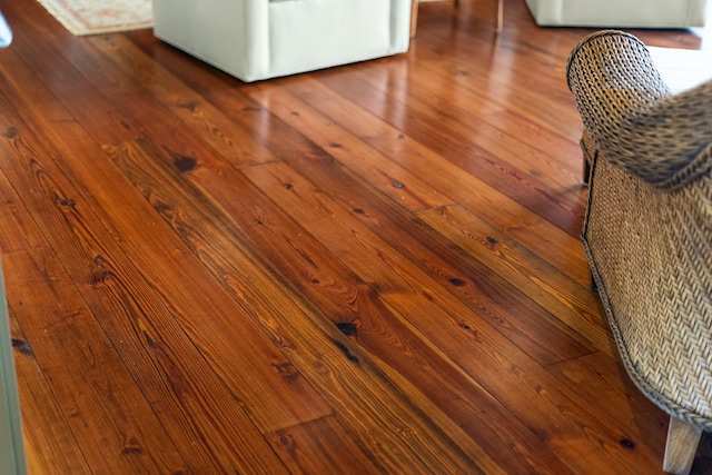 interior details with wood finished floors and range