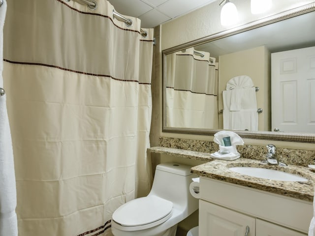 bathroom with toilet and vanity