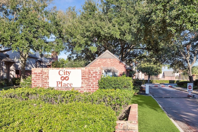 view of community sign