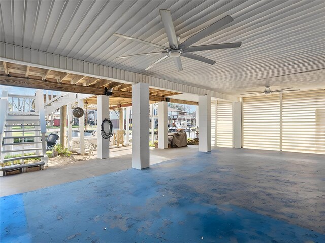 view of patio with ceiling fan