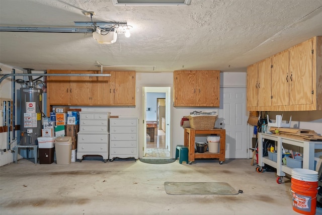 garage with gas water heater