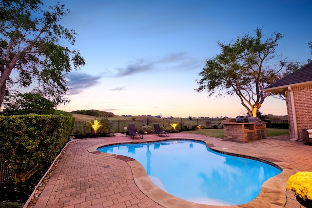 view of pool with a fenced in pool, a patio area, and a fenced backyard