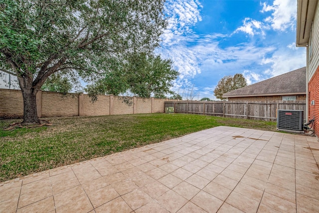 view of patio / terrace featuring a fenced backyard and cooling unit