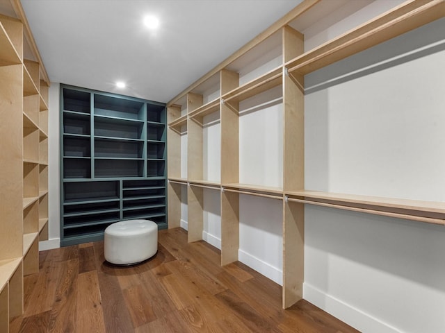 spacious closet featuring wood finished floors