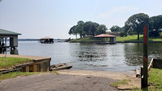 water view with a gazebo