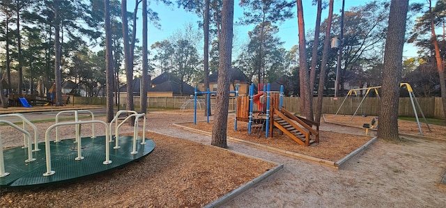 community play area with fence