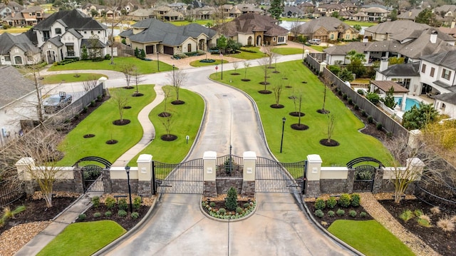 bird's eye view with a residential view