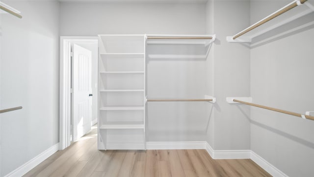 walk in closet featuring light wood-style floors