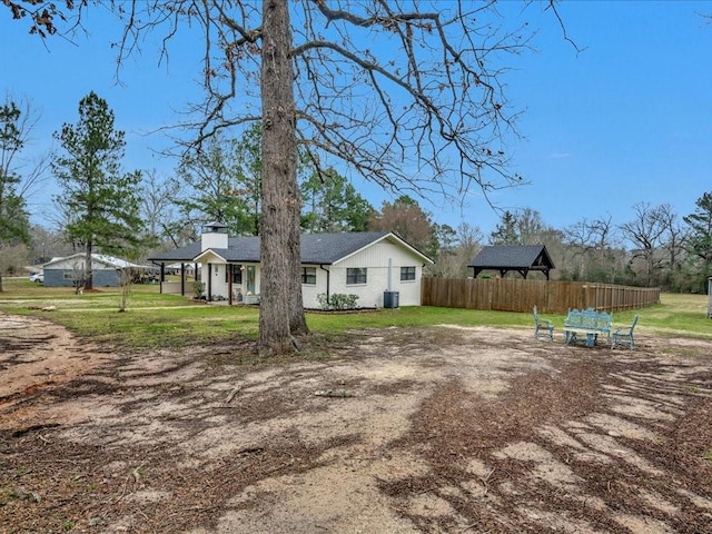 exterior space featuring fence