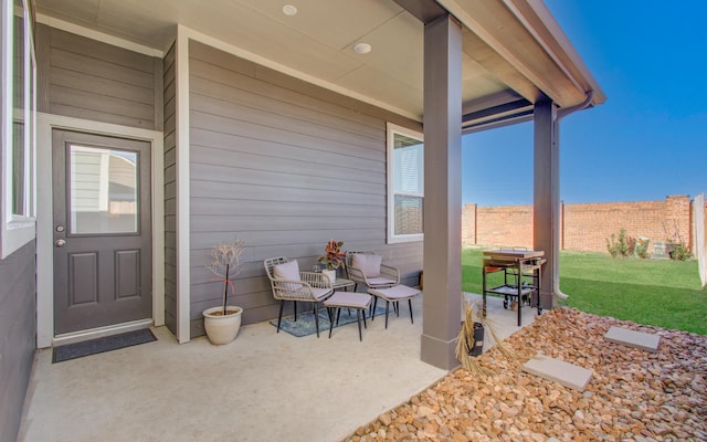 view of patio / terrace with a fenced backyard