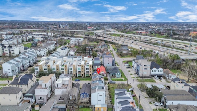 aerial view with a city view