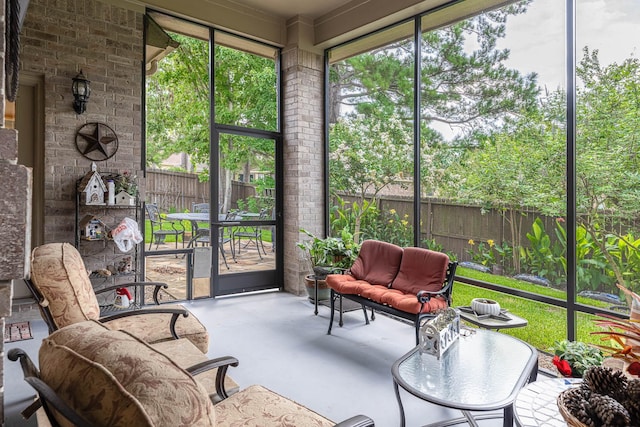 view of sunroom