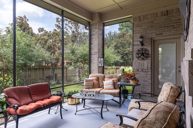 view of sunroom