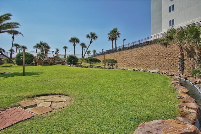 view of yard featuring fence