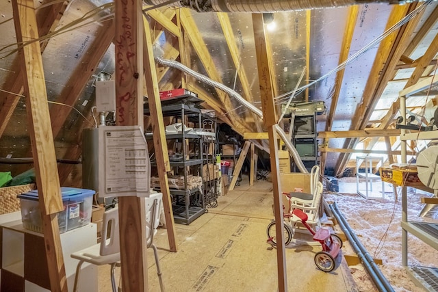 view of unfinished attic