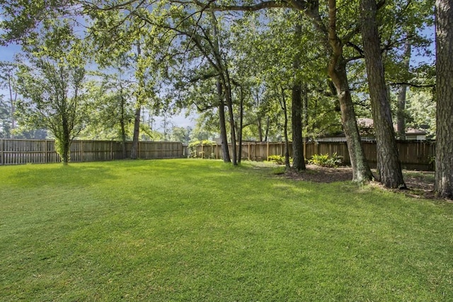 view of yard featuring a fenced backyard