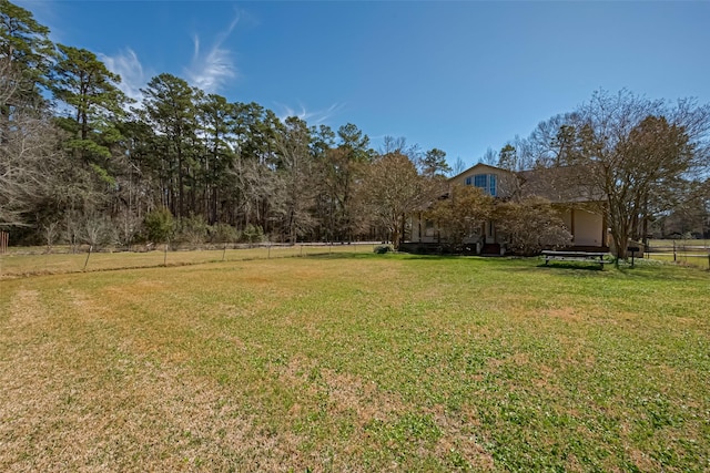 view of yard with fence