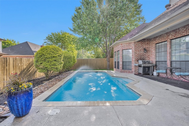 590 Edgewood Dr, Montgomery, TX 77356 - view of pool featuring grilling area, a fenced backyard, and a patio area