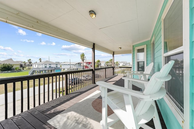 deck featuring a residential view