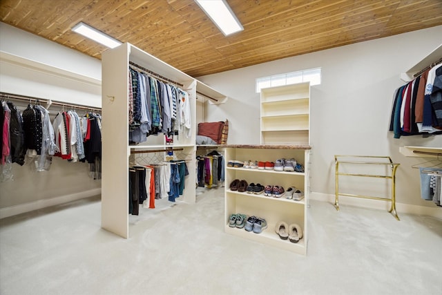 walk in closet featuring carpet