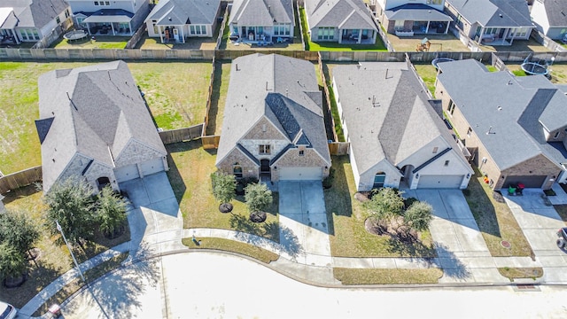 bird's eye view with a residential view