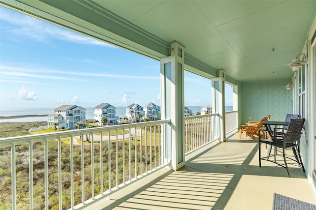 balcony with a water view