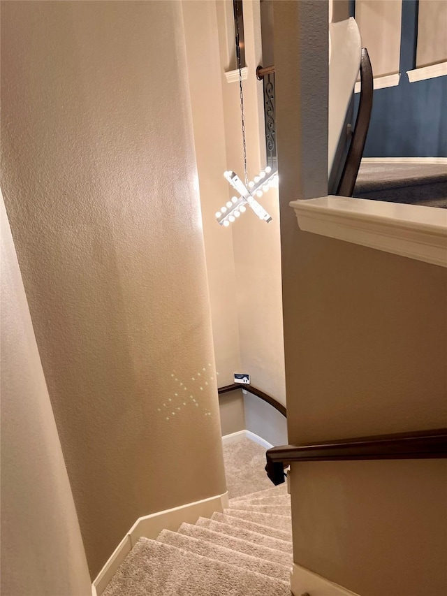 18931 Winding Atwood Ln, Tomball, TX 77377 - stairs featuring carpet floors and baseboards