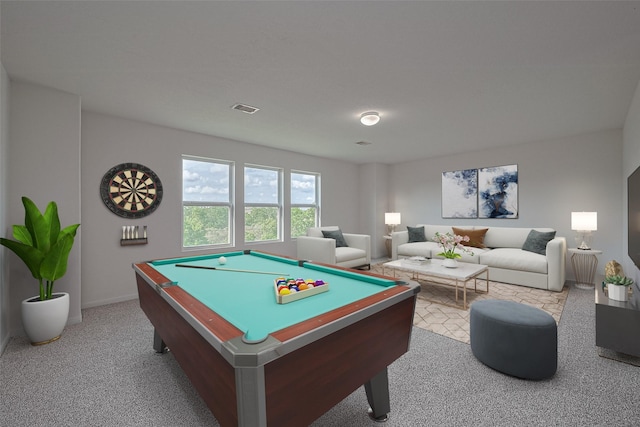 9514 Barr Spring Dr, Humble, TX 77396 - game room featuring carpet flooring and billiards table