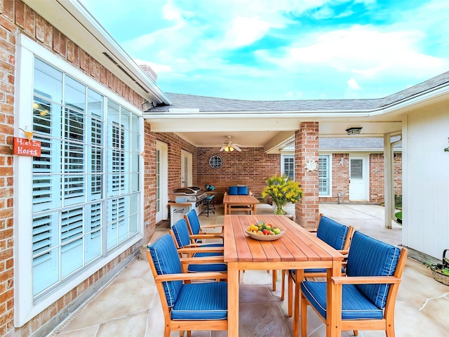 view of patio with outdoor dining space